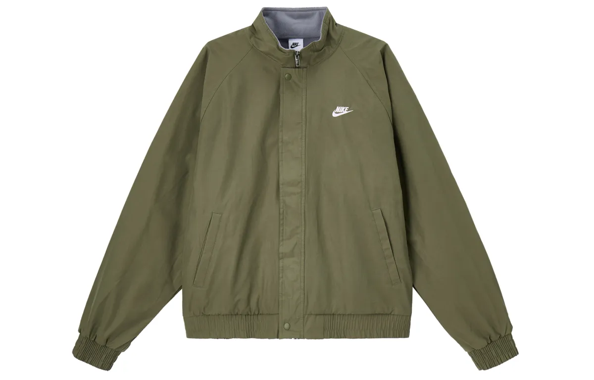 Nike Club Jacket Men's Medium Olive Green/White
