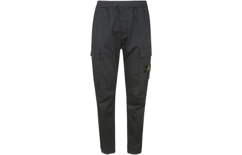 STONE ISLAND Elasticated Waistband Tapered Leg Cargo Trousers