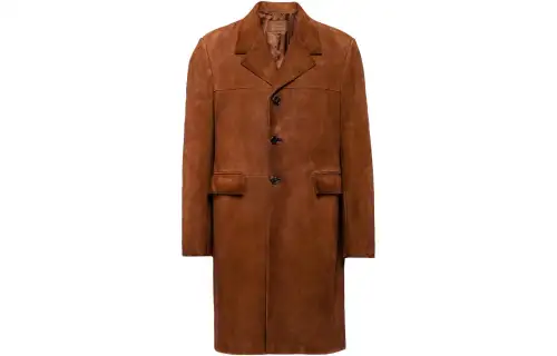 Prada single-breasted suede coat