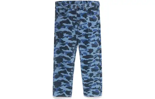 A BATHING APE Jeans Men's Blue Moderate Straight Fit Pants