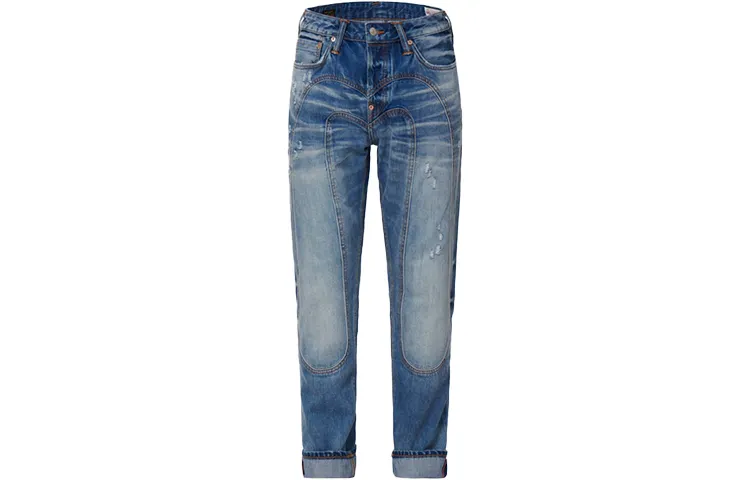 EVISU Jeans Men's Denim Blue Moderate Straight Fit Pants
