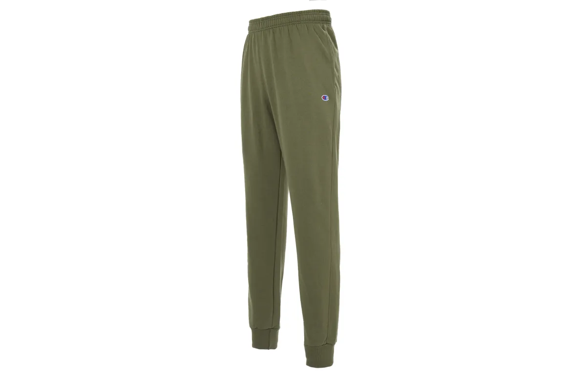Champion Knitted Sweatpants Men's Army Green Moderate Cuffed Pants