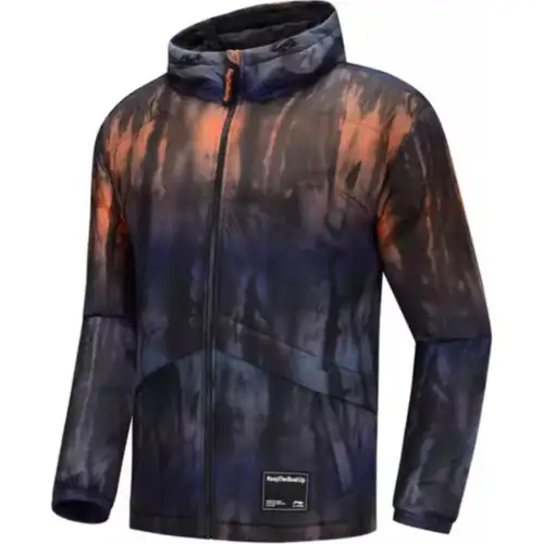 Li Ning Down Jacket Men's Pumpkin Orange/Slate Blue Combination Print
