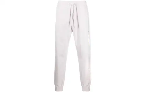 STONE ISLAND Knitted Sweatpants Men's Light Pink Moderate Cuffed Pants