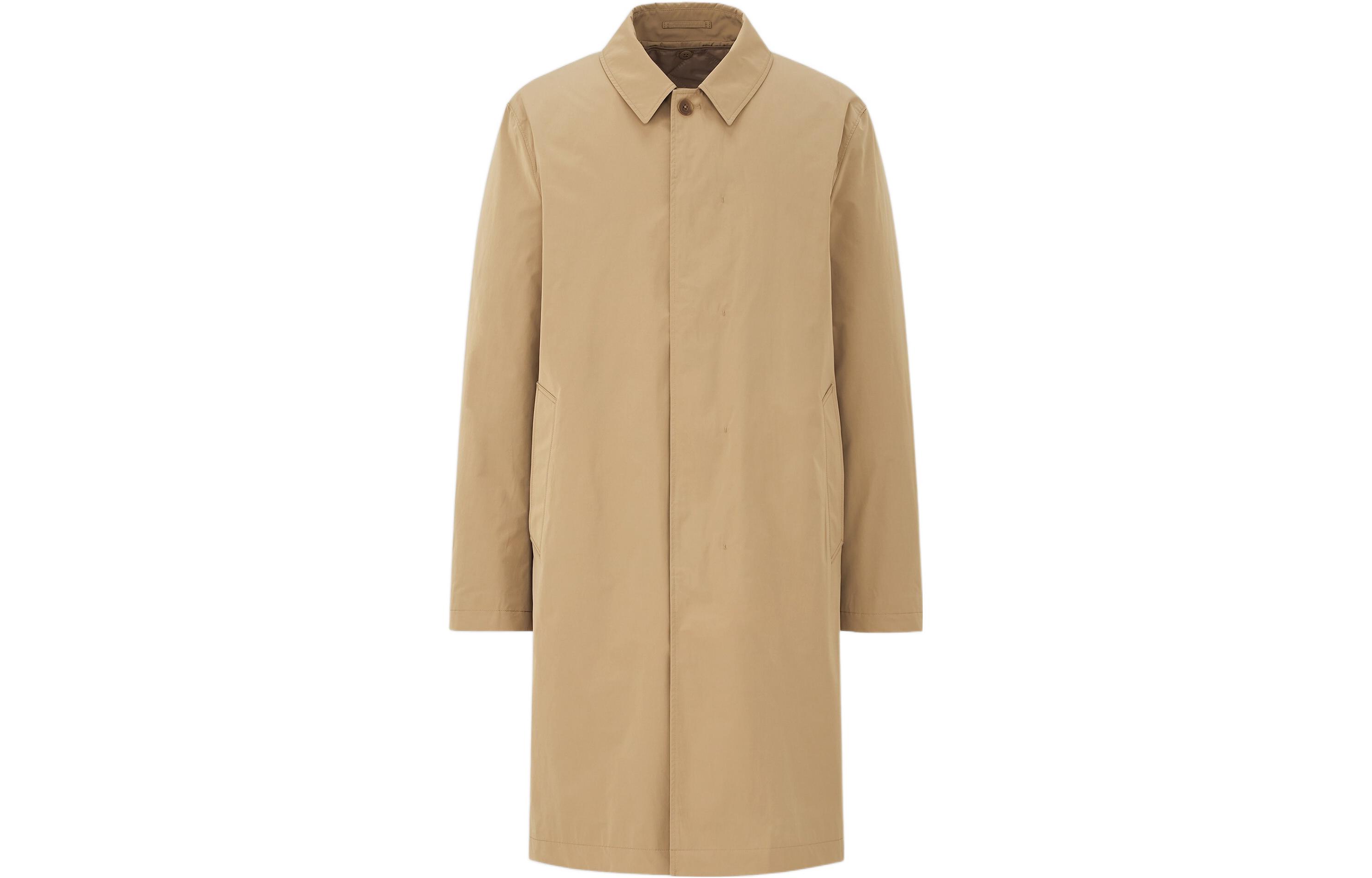 UNIQLO Trench Coats Men's Khaki Lapel Moderate