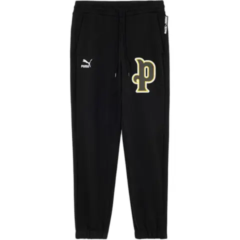 PUMA Knitted Sweatpants Men's Black Moderate Cuffed Pants