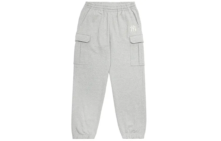 MLB New York Yankees Knitted Sweatpants Unisex Gray Moderate Cuffed Pants