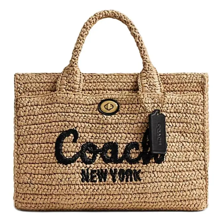COACH Cargo Paper Tote Bag, Shopping Bag, Shoulder Bag, Handbag Medium Women's Natural