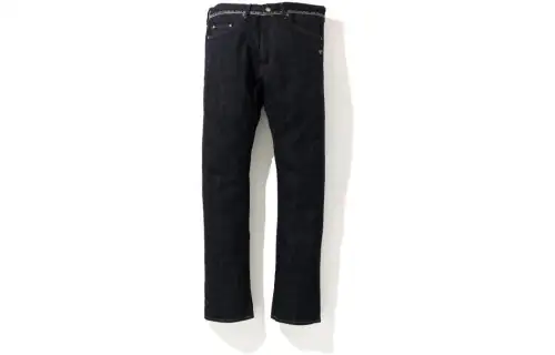 A BATHING APE Jeans Men's Dark Blue Moderate Straight Fit Pants