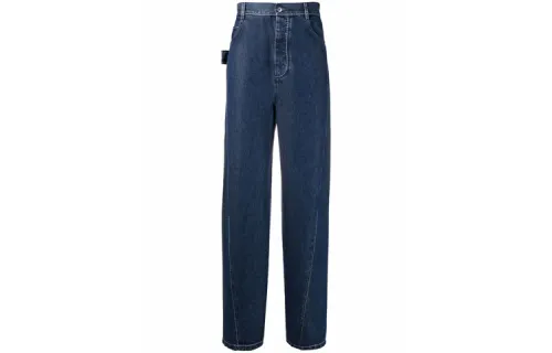 Bottega Veneta Stitching Detail Wide Leg Jeans