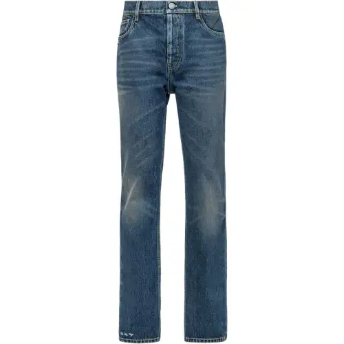 PRADA Jeans Men's Blue Moderate Straight Fit Pants