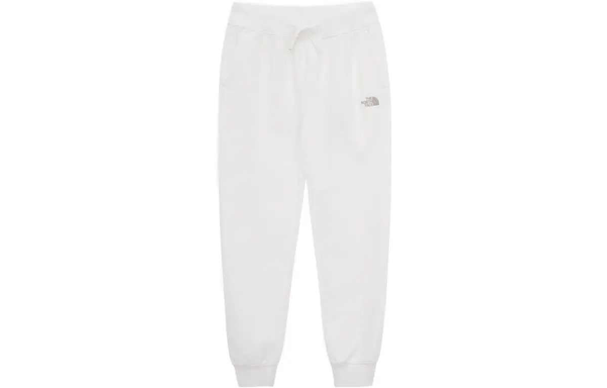 THE NORTH FACE Knitted Sweatpants Men's White Moderate Straight Fit Pants