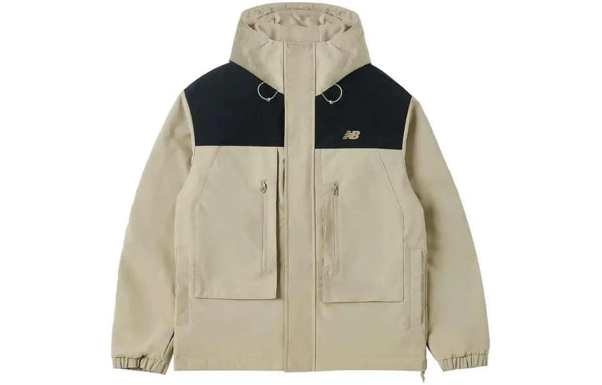 New Balance Multicolor Fleece Lined Casual Outdoor Hood Jackets & Coats Men's Khaki