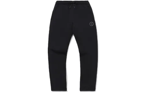 Li Ning Knitted Sweatpants Men's Black Thickened Straight Fit Pants