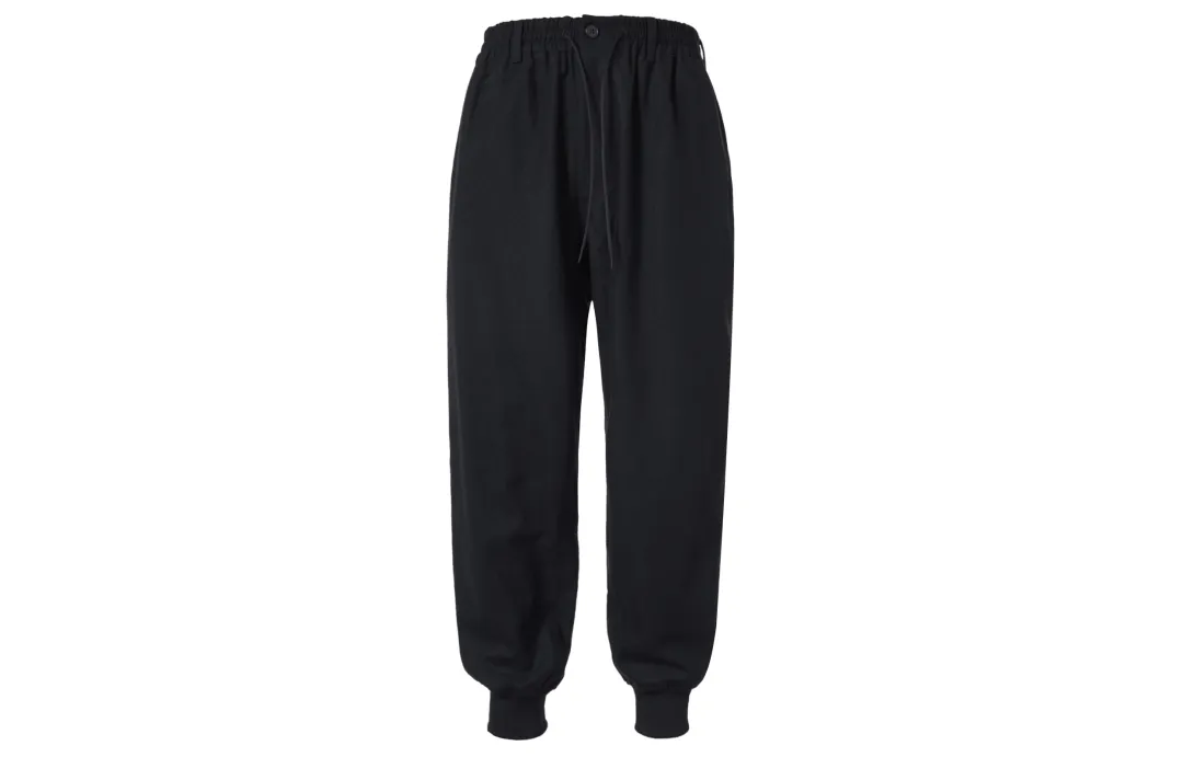 Y 3 Knitted Sweatpants Men's Black Moderate Cuffed Pants