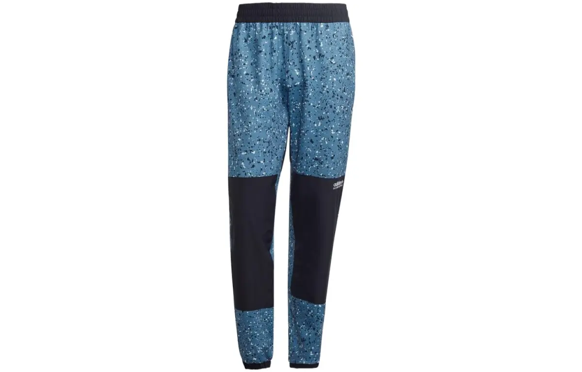 Adidas Originals Knitted Sweatpants Men's Blue Moderate Straight Fit Pants
