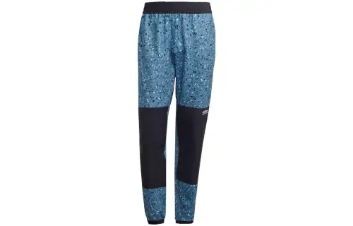 Adidas Originals Knitted Sweatpants Men's Blue Moderate Straight Fit Pants
