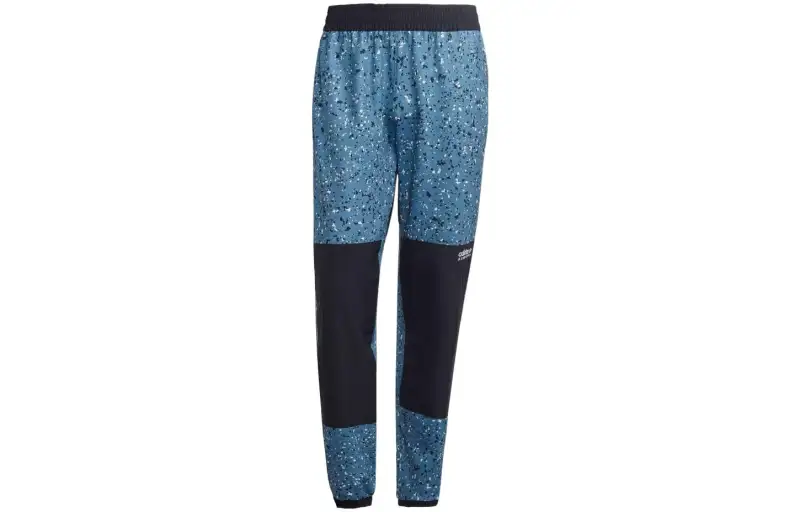 Adidas Originals Knitted Sweatpants Men's Blue Moderate Straight Fit Pants