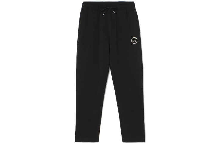 Li Ning, long knitted black trousers, loose straight fit