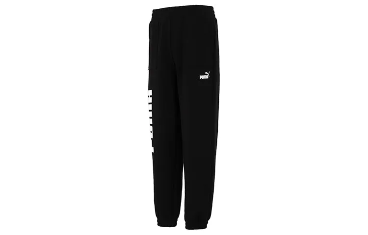 PUMA Knitted Sweatpants Men's Black Moderate Cuffed Pants