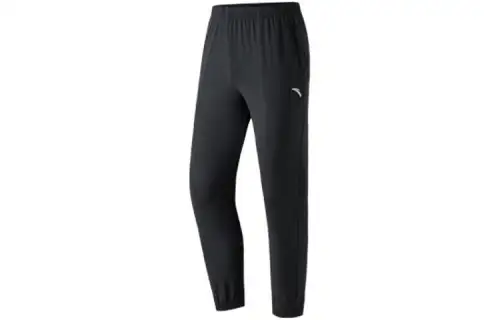 ANTA Variety Training Collection Knitted Sweatpants Men's Black Moderate Cuffed Pants