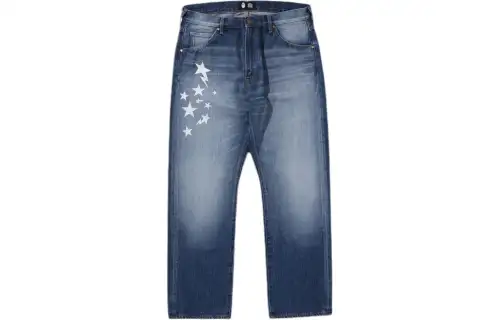 Bape X Black Eye Patch Loose Fit Denim Pants