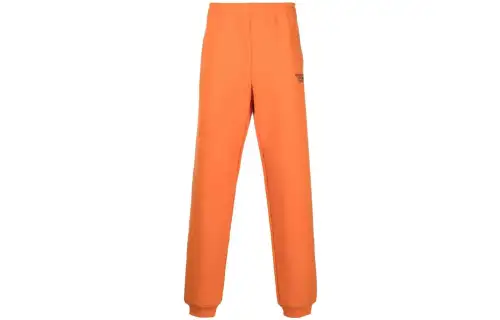 Vetements Knitted Sweatpants Men's Orange Moderate Cuffed Pants