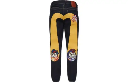 EVISU Jeans Men's Black Moderate Cuffed Pants