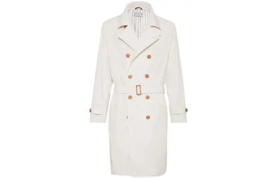 Brunello Cucinelli notched-lapels double-breasted trench coat