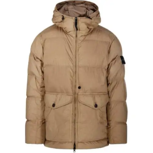 STONE ISLAND Logo Patch Hooded Puffer Jacket