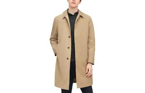 UNIQLO Trench Coats Men's Dark Beige Lapel Moderate Reversible