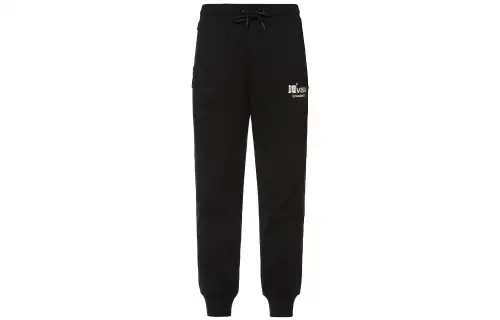 EVISU Knitted Sweatpants Men's Black Moderate Cuffed Pants