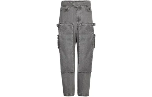 LOUIS VUITTON New Quarterly Products Of LV Jeans Men's Gray Moderate Cargo Pants