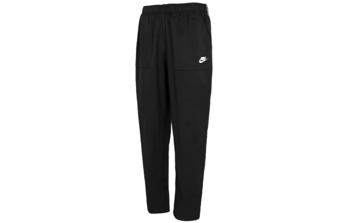 Nike Knitted Sweatpants Men's Black Moderate Straight Fit Pants