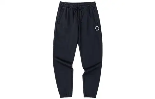 ANTA Basketball Collection Knitted Sweatpants Men's Black Thickened Cuffed Pants