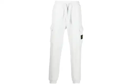 STONE ISLAND Knitted Sweatpants Men's Gray Moderate Straight Fit Pants