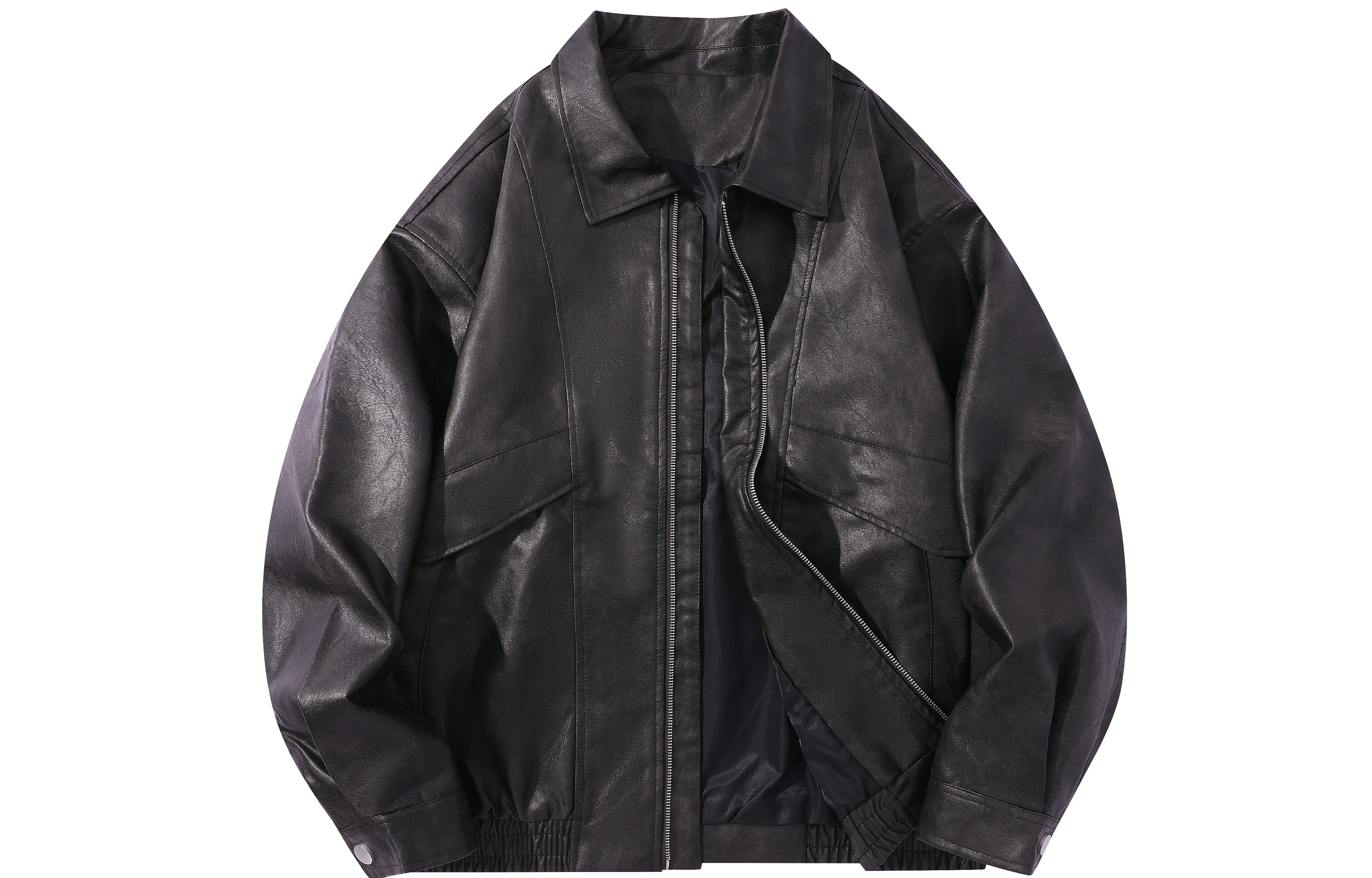Lost N Forbidden Leather Jacket Unisex Dark Gray