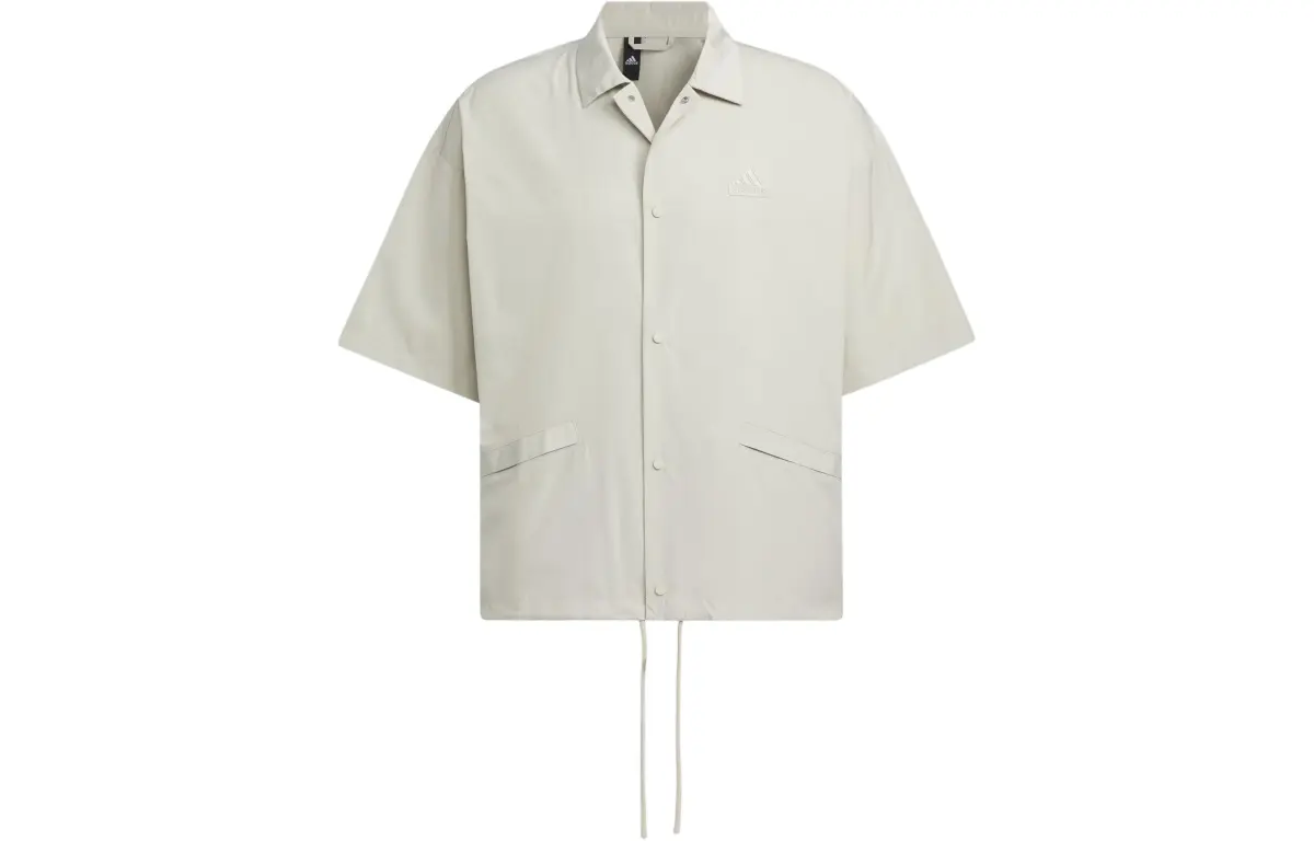 Adidas Short Sleeve Coach Jacket Jackets & Coats Men's Light Gray