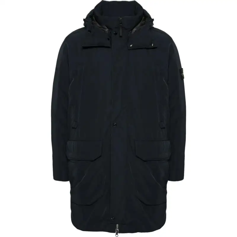 Stone Island compass-badge hooded jacket