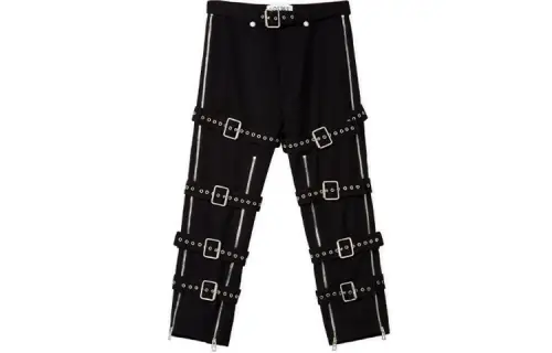 LOEWE Wool Gabardine Bondage Belted Trousers