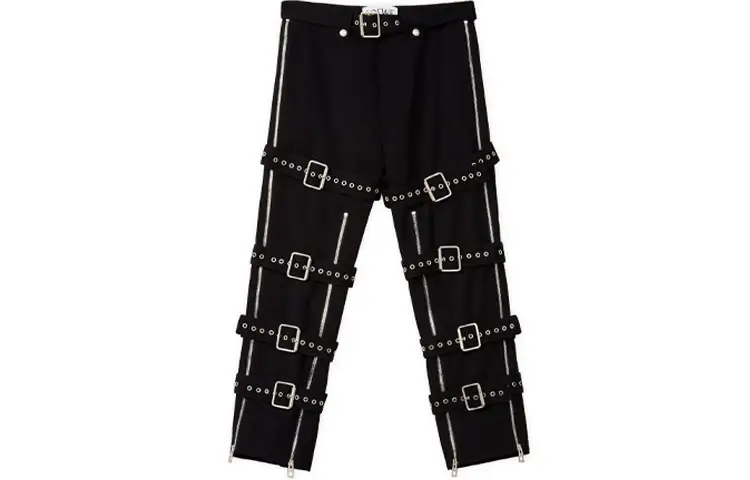 LOEWE Wool Gabardine Bondage Belted Trousers