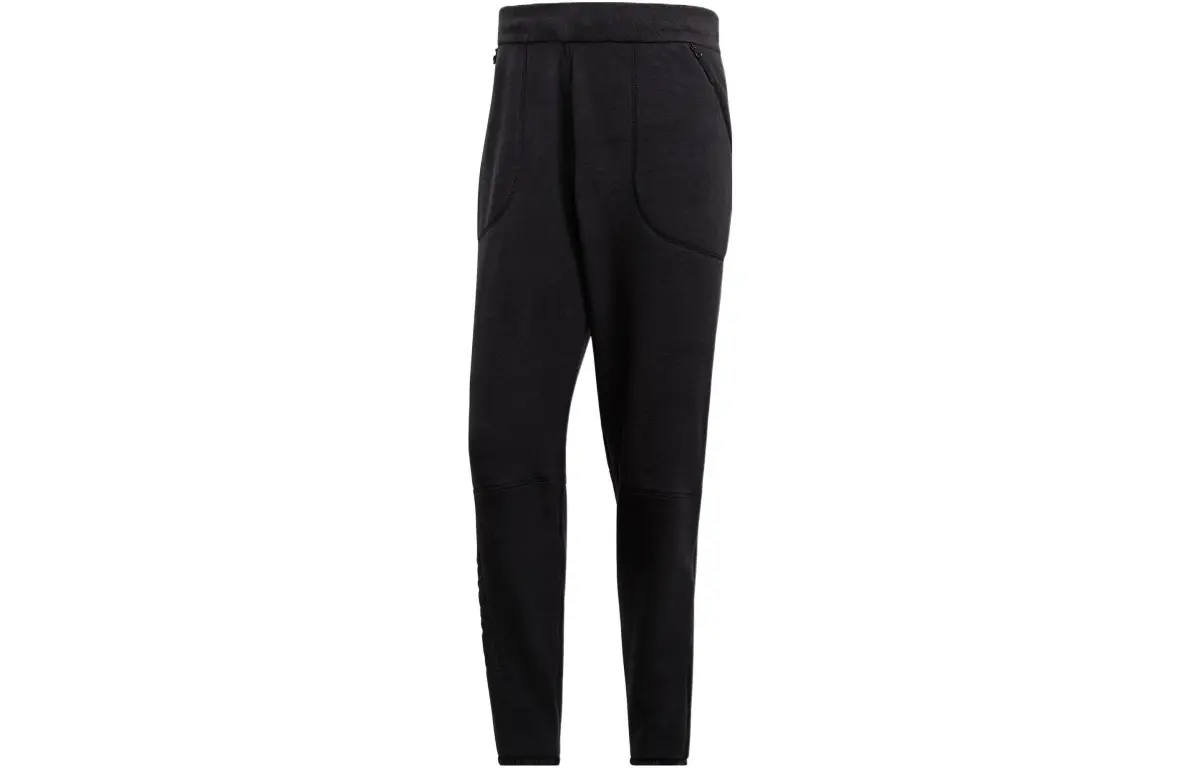 Adidas Knitted Sweatpants Men's Black Moderate Cuffed Pants
