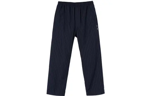Stussy X CDG Casual Pants Unisex Blue Moderate Straight Fit Pants