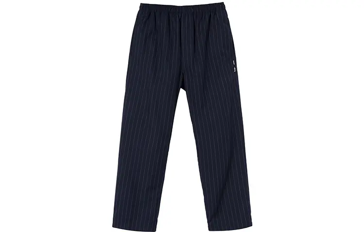 Stussy X CDG Casual Pants Unisex Blue Moderate Straight Fit Pants