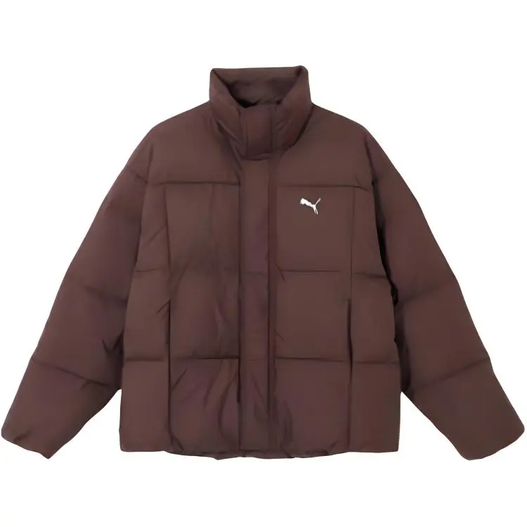 PUMA Classics Relaxed Puffer Jacket Unisex Coffee Brown