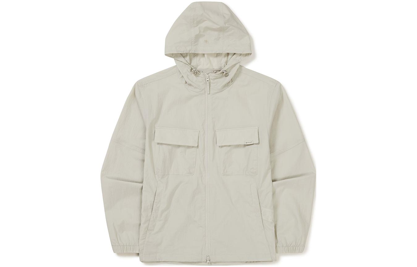 Snow peak Root Out Pocket Solid Color Pocket Hooded Casual Windbreaker Men's Light Beige