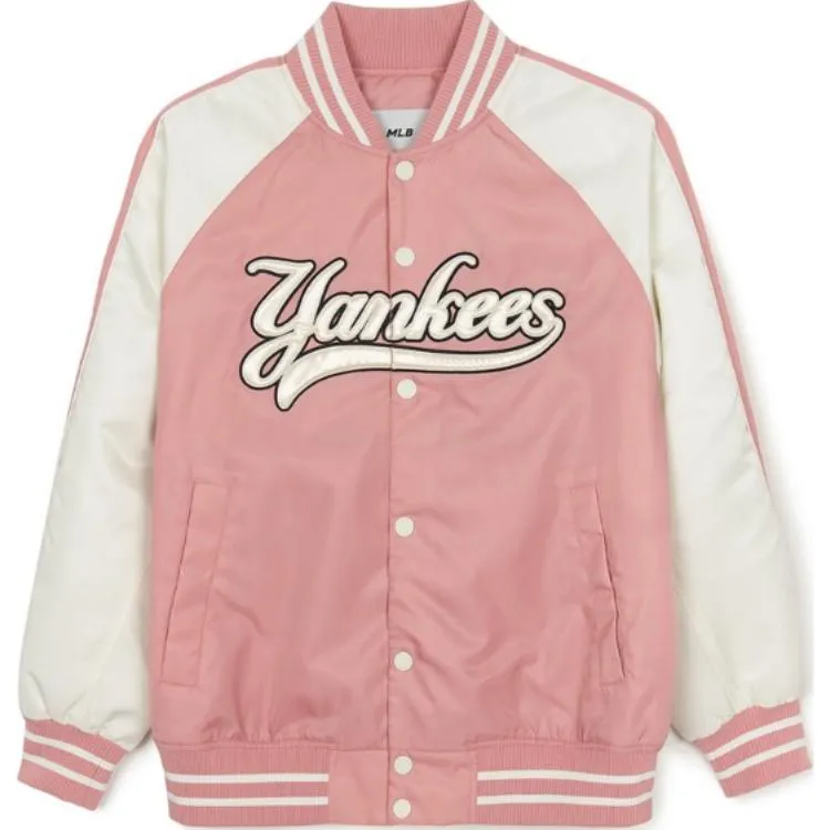 MLB New York Yankees Varsity Puffer Jacket Unisex Hemp Pink