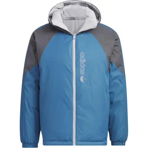 Adidas Originals Down Jackets Men's Altered Blue Hooded Lightweight Reversible