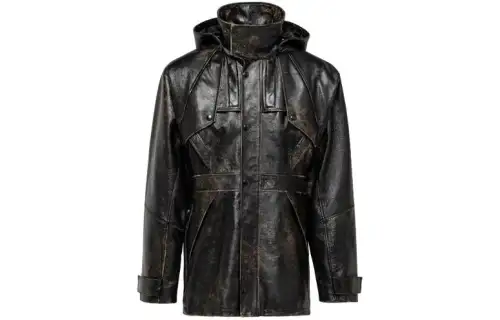 PRADA Leather Caban Jacket Jackets & Coats Men's Black
