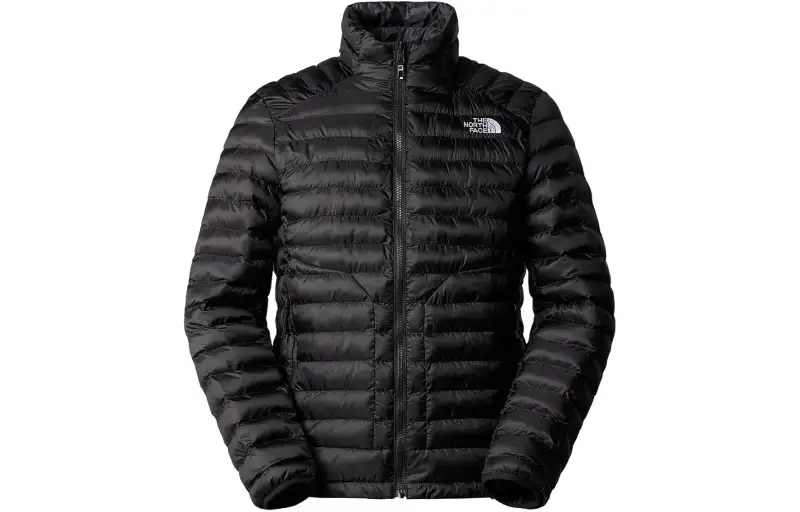 The North Face logo quilted jacket